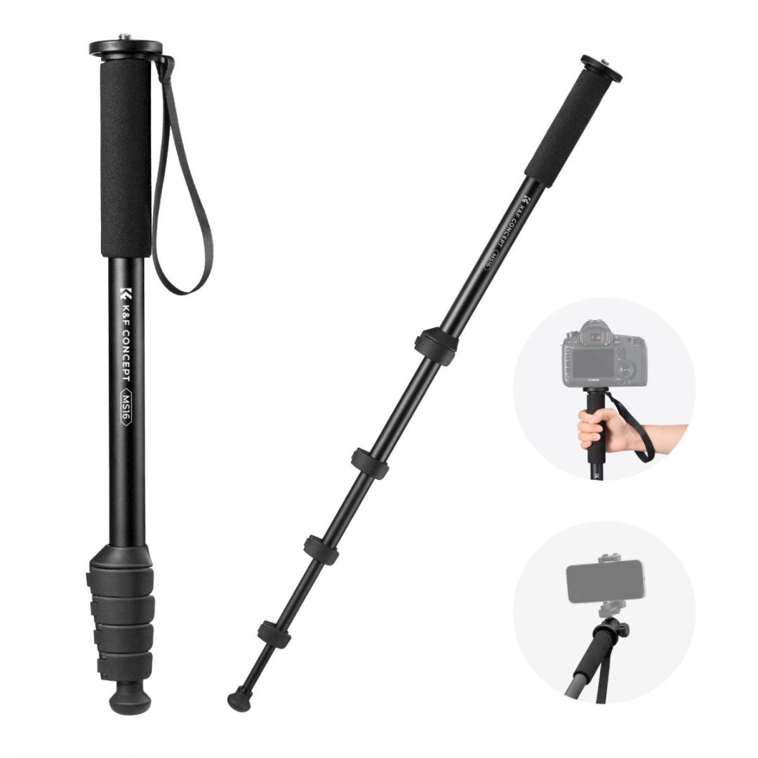 K&F Concept Aluminum Monopod 160cm 2u1 (Monopod + Hiking štap) bez glave KF09.138 - 1